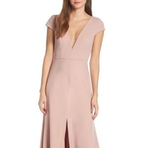 JennyYoo Whipped Apricot Deep V Evening Dress